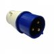 Industrial Plug 32A 220-250VAC 2P+E IP44Blue