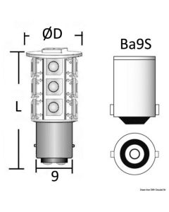 Navigation light 12 V BA9S 0.9 W 61 Lum (x1)
