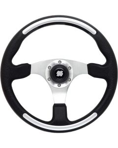Ultraflex Santorini Steering Wheel (350mm / Black & Silver)