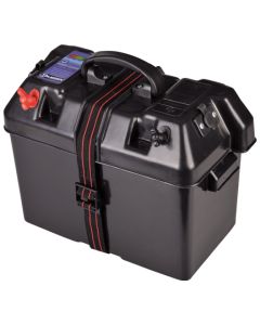 Talamex Battery Box With Quickfit Connection, 2 X 12V Outlets & Battery Tester - 30A Fuse