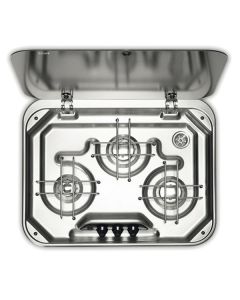 Dometic PI8063M 3 Burner Build-In Gas Hob with Glass Lid 12V Ignition