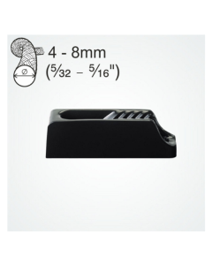 Clamcleat 4-8mm Midi + Int Fairlead Black