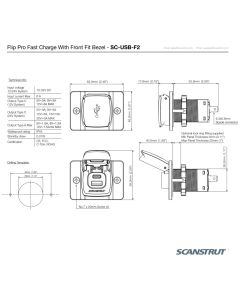 Scanstrut Flip Pro Fast Charge Dual USB Socket (Front Fit)