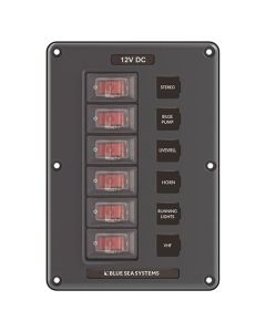 Blue Sea IP66 CB Switch Panel 6 Position Grey
