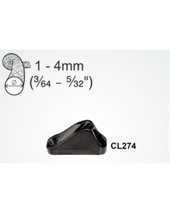 Clamcleat Open Micros Black (Pk Size: Set Of 2 ) 1-4mm