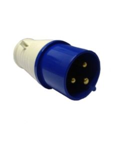 Industrial Plug 16A 220-250VAC 2P+E IP44 Blue