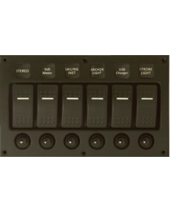 Streamline Water-resistant Switch Panel - 6P Curved Water-resistant LED with Circuit Breakers