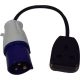 UK Hookup Adapter Socket 16A 250VAC to ind Plug 13A 3-Pin